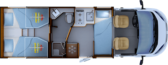 Piantina versione notte RAPIDO C66